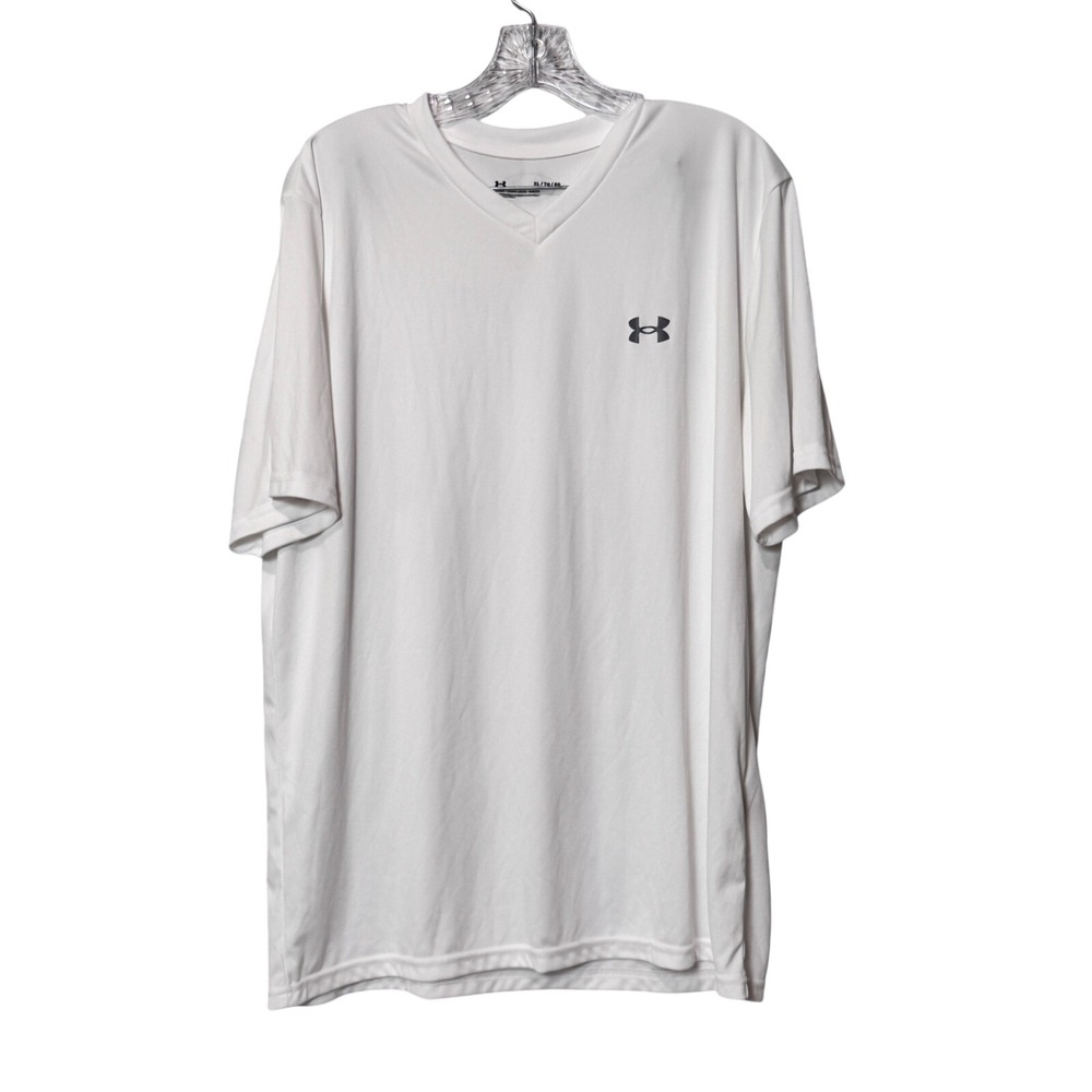 Under Armour‎ Men's White Loose Fit V-Neck T-Shirt XL TG EG Athletic